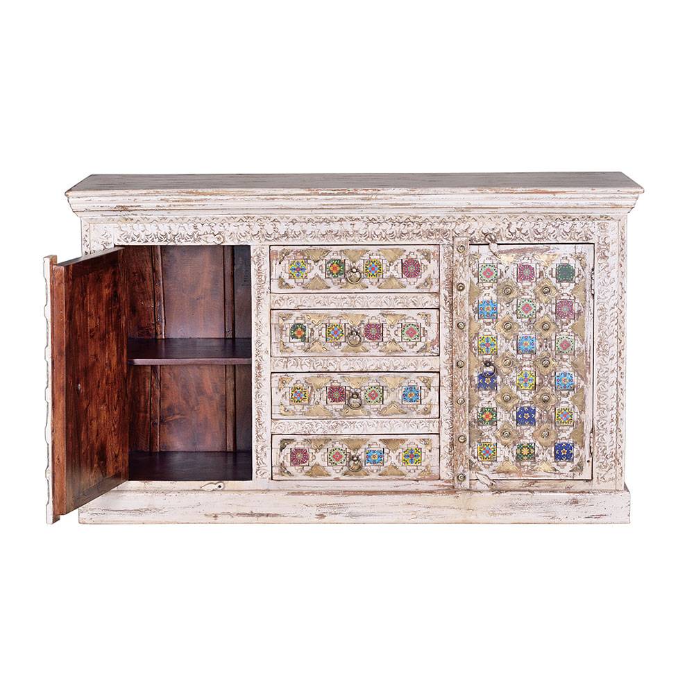 Shabby Chic Sideboard in Antikweiß - Mirell
