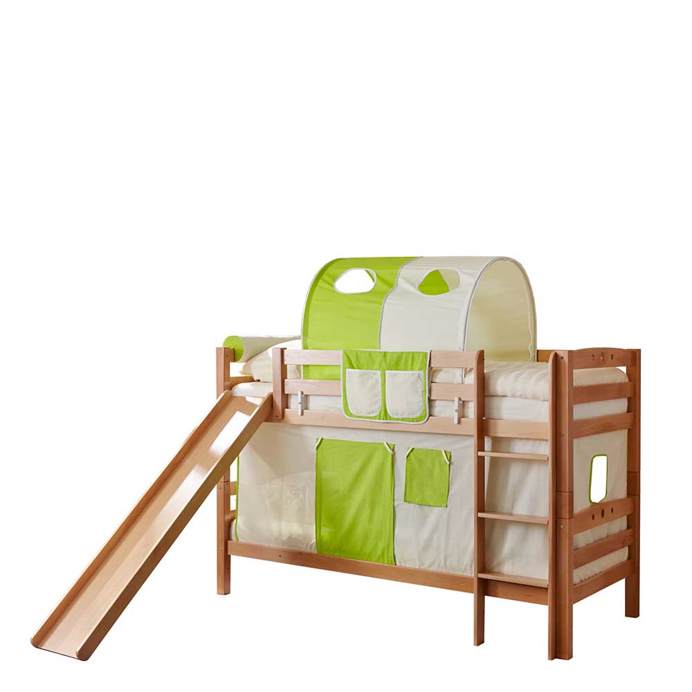 Kinder Etagenbett mit Rutsche & Stoffset - Sivarin
