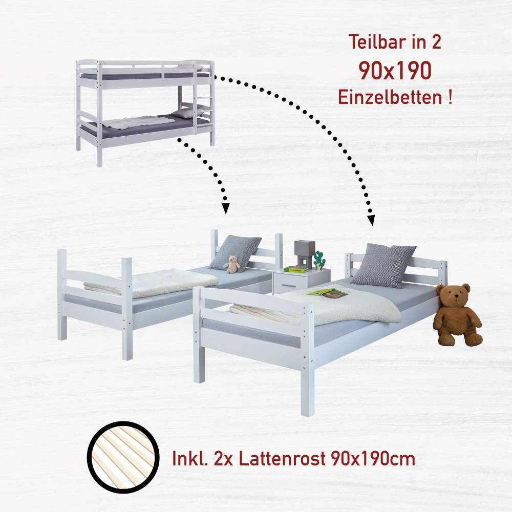 Etagenbett Nabrosia in Weiß