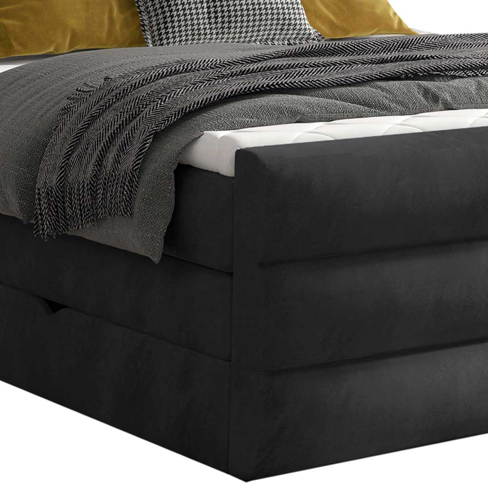 Boxspringbett in Dunkelgrau Samt - Batros