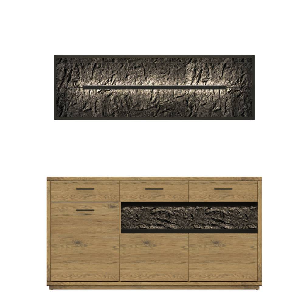 Sideboard Kombi mit Deko-Paneel - Friburgo (zweiteilig)