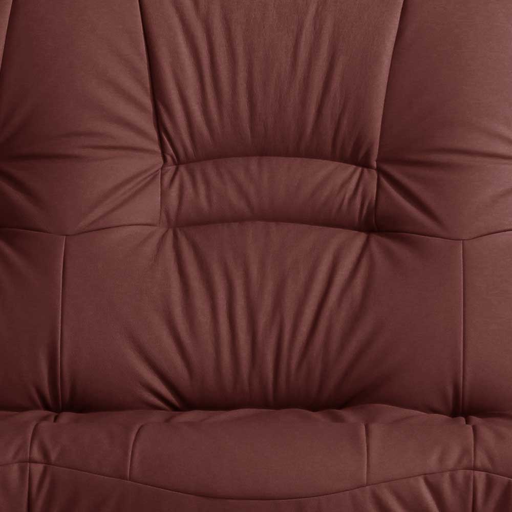 Federkern-Couch aus dunkelrotem Leder - Tyago