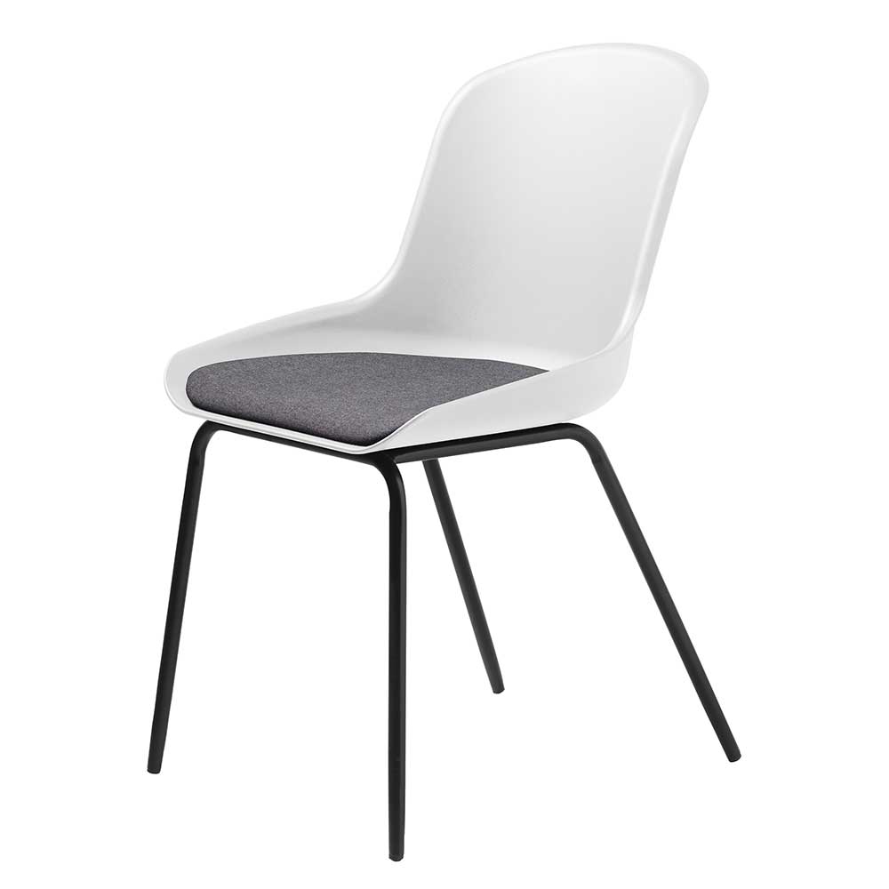 Stuhl in Weiß mit Grau & Schwarz - Akzenta (2er Set)