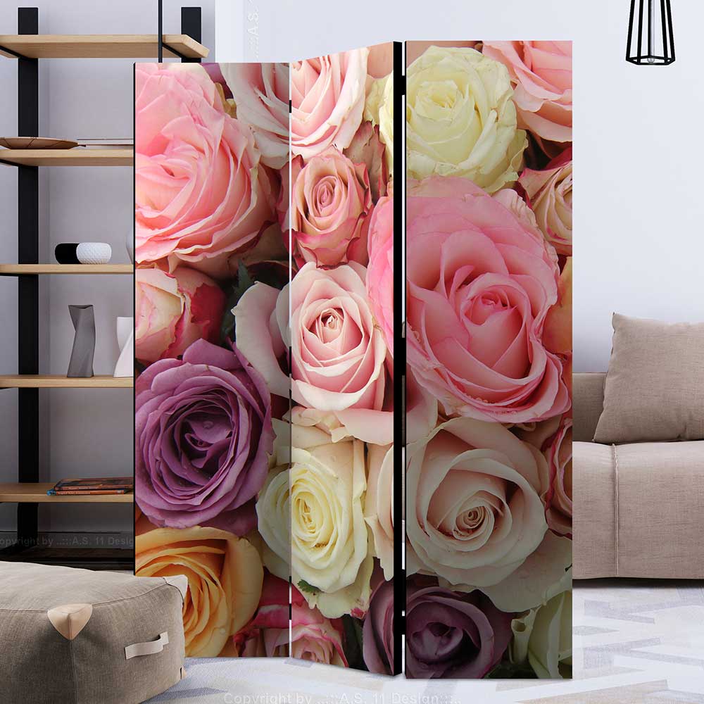 Pastellfarben Paravent mit Rosenblüten Foto - Rovigo