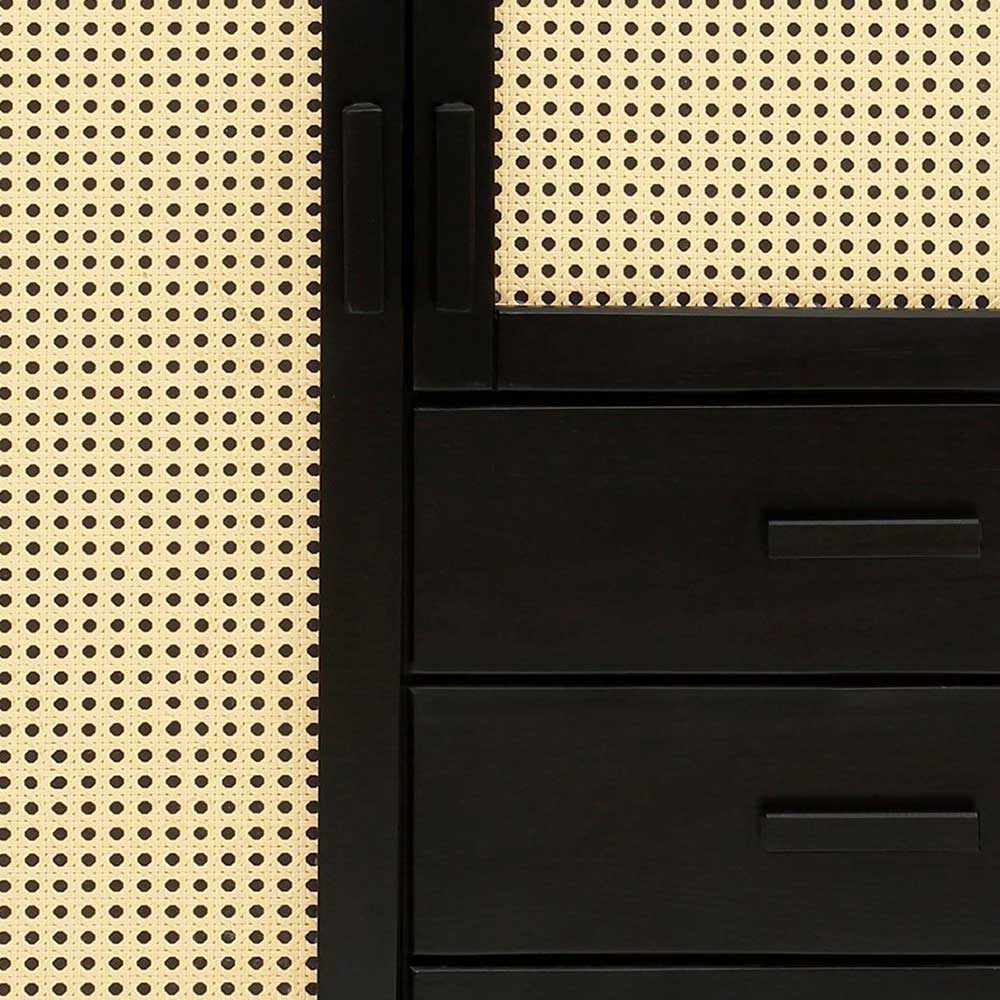 Dunkelbraunes Highboard mit Wiener Geflecht - Santiana