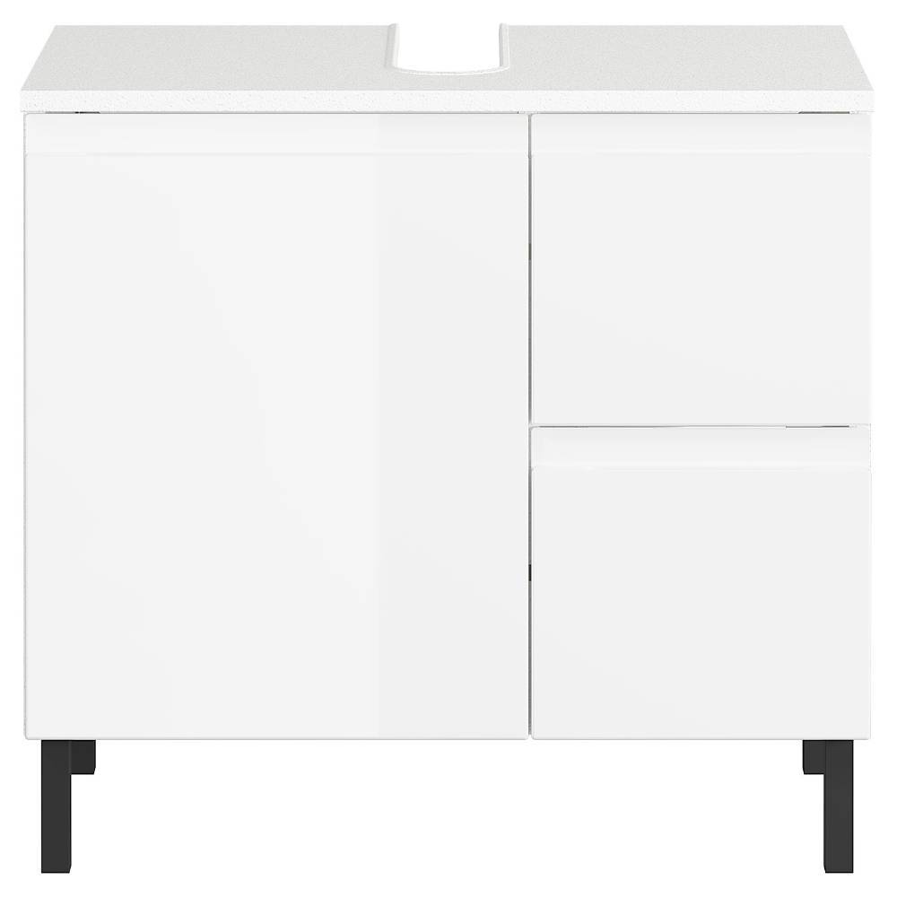 60 cm Waschbeckenschrank in Weiß Hochglanz - Loeesa