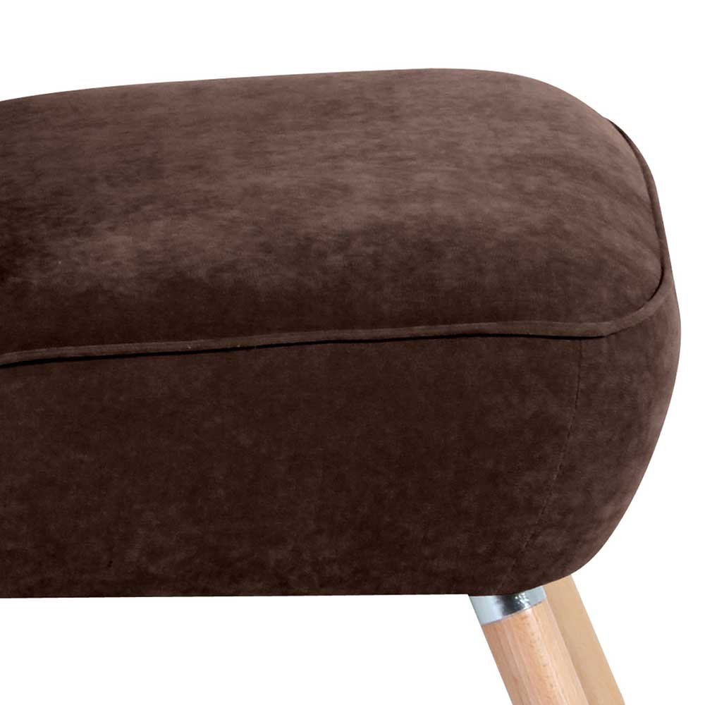 Velours Polstersessel in Braun - Darius