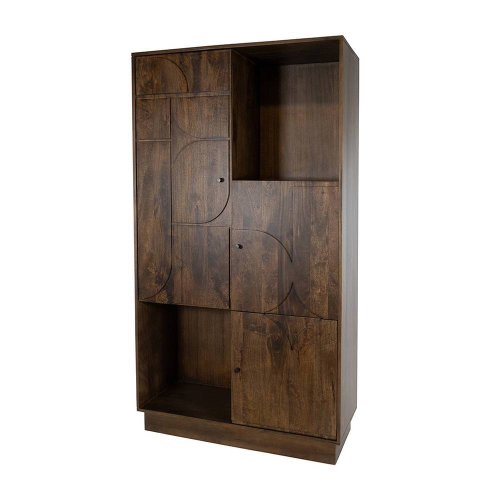 Wohnzimmerschrank in Walnussbraun lackiert - Albert