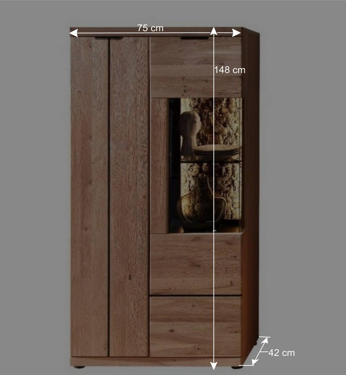 Vitrine in Wildeiche Bianco - Dritos