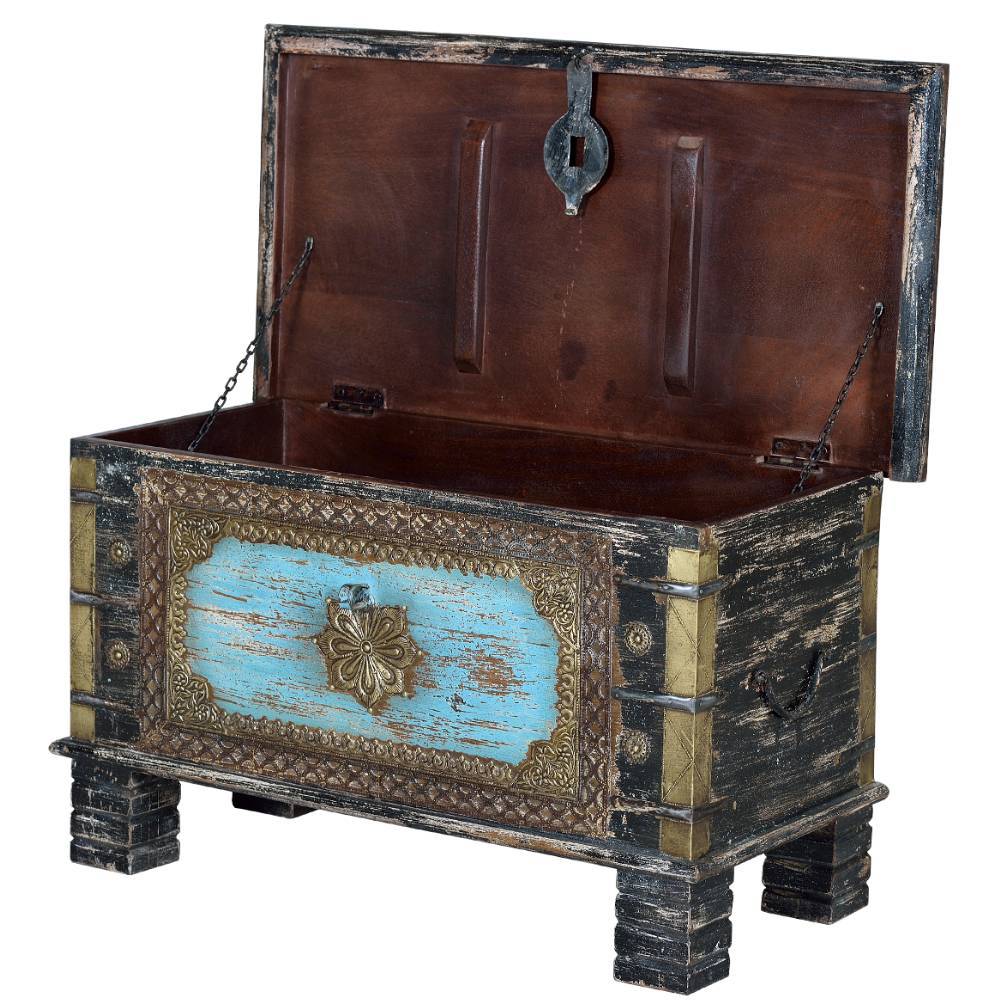 Truhe in Schwarz Blau Bronze - Branle