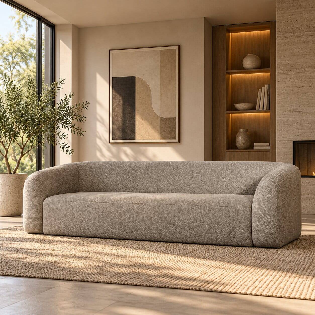 Chenille Couch im Skandinavischen Stil - Yanicas