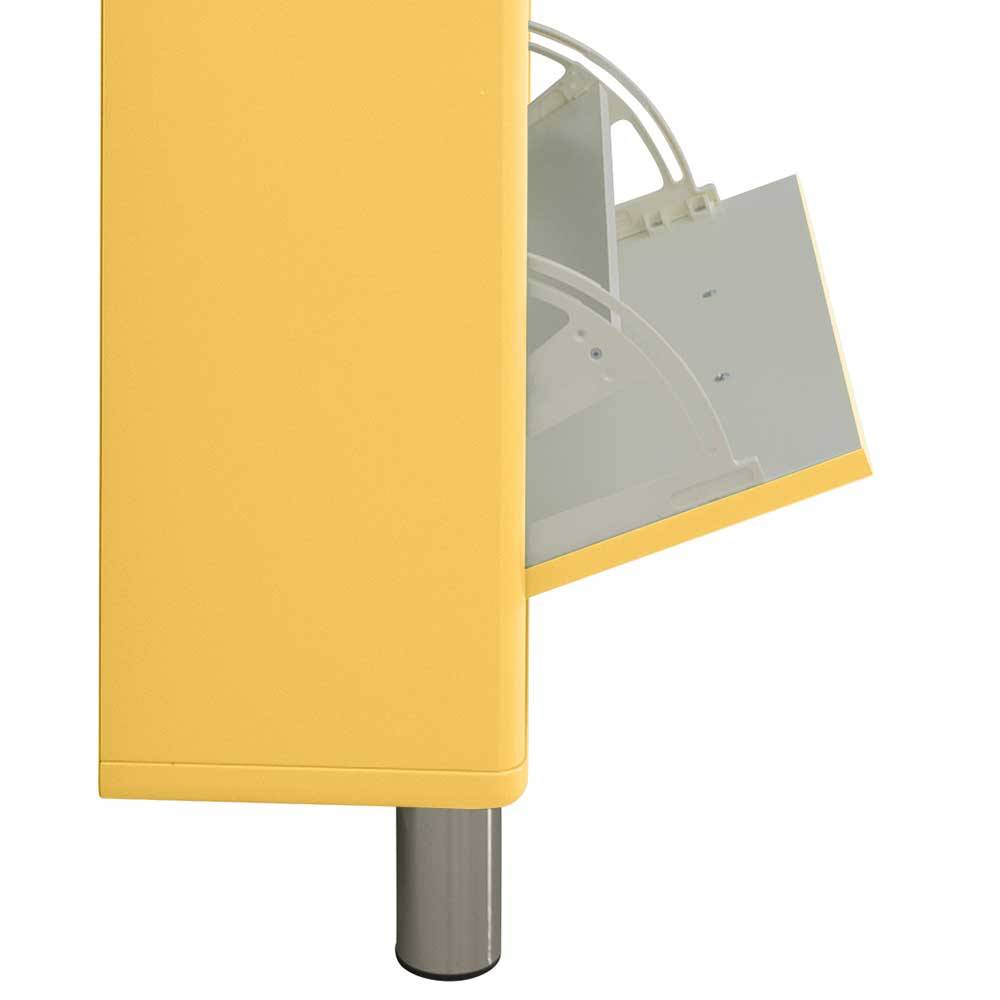Retro Design Schuhschrank in Gelb mit Silber - Ejolas