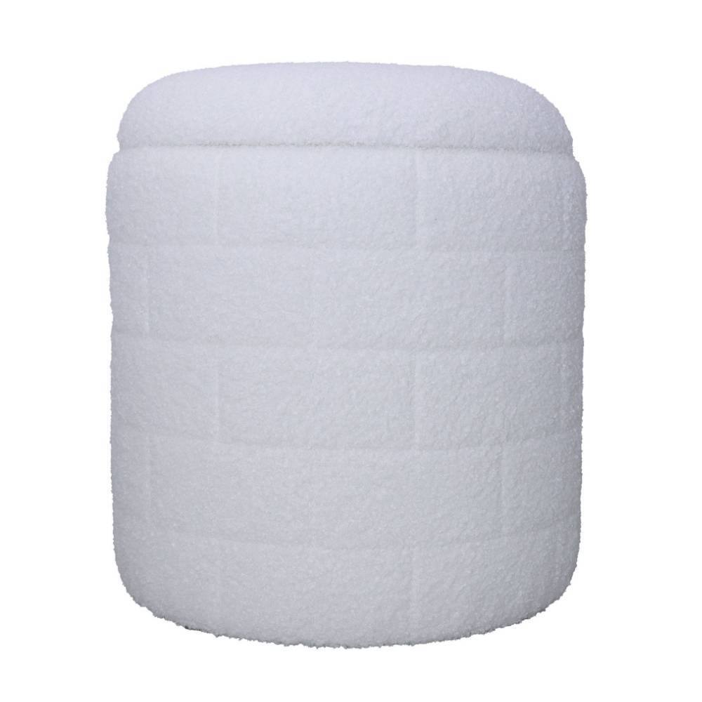 Boucle Polsterhocker mit Truhe - Metallin