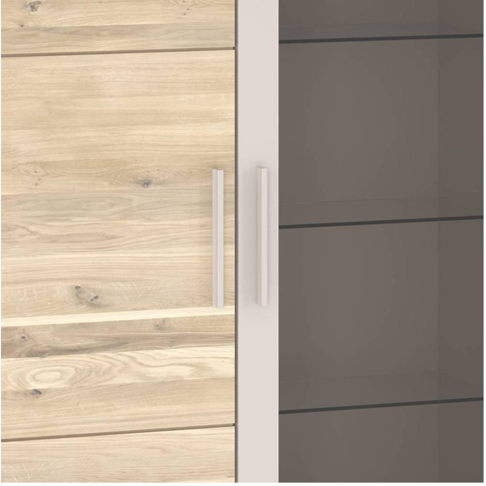 2-türige Highboard Vitrine in Kreideweiß - Loca