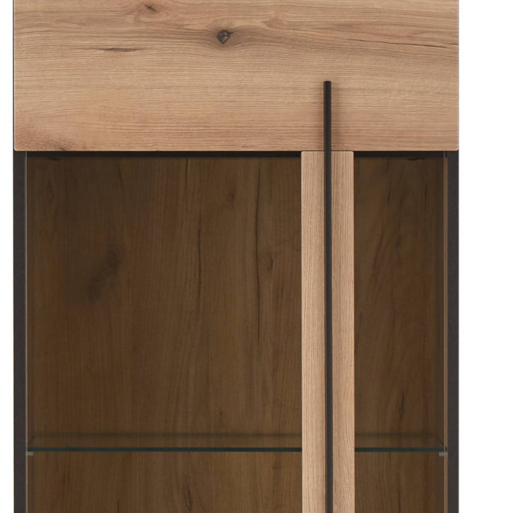 Design Vitrine in Holzoptik Eiche Natur - Brocus