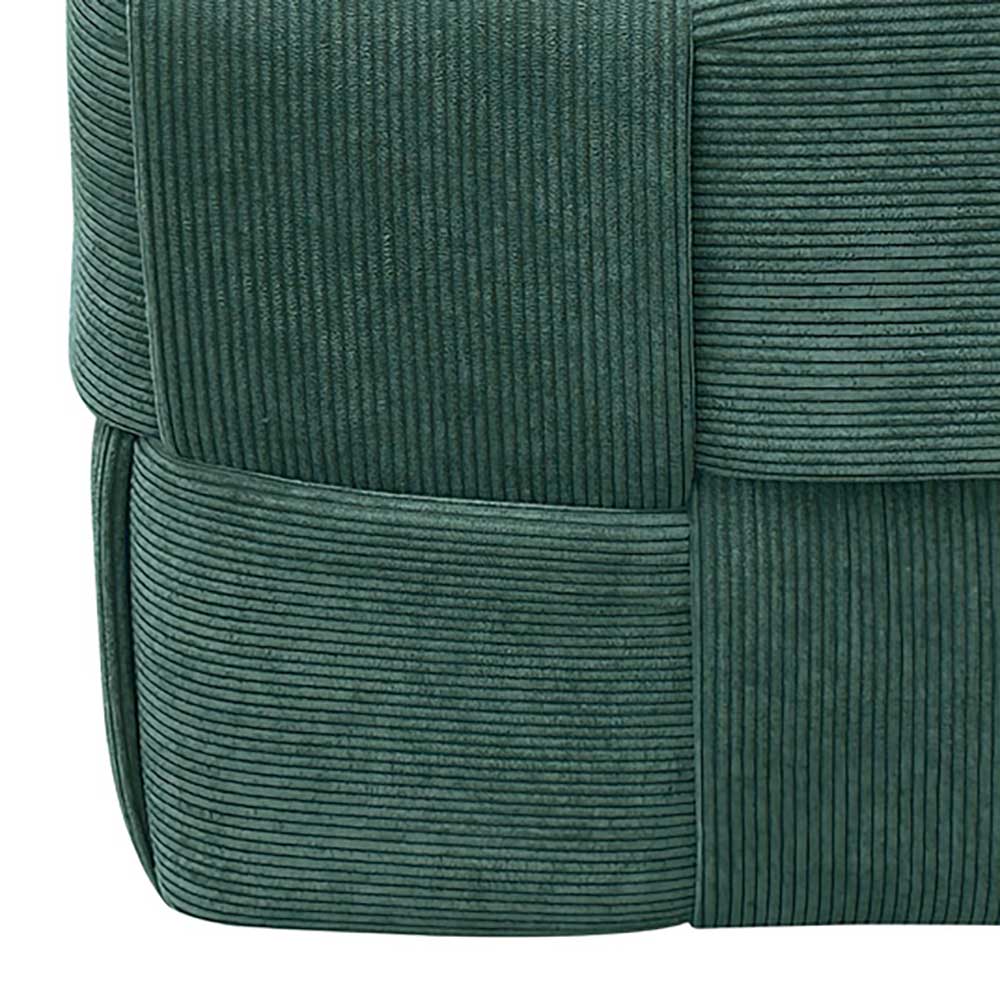 Cord Pouf in Dunkelgrün - Glory