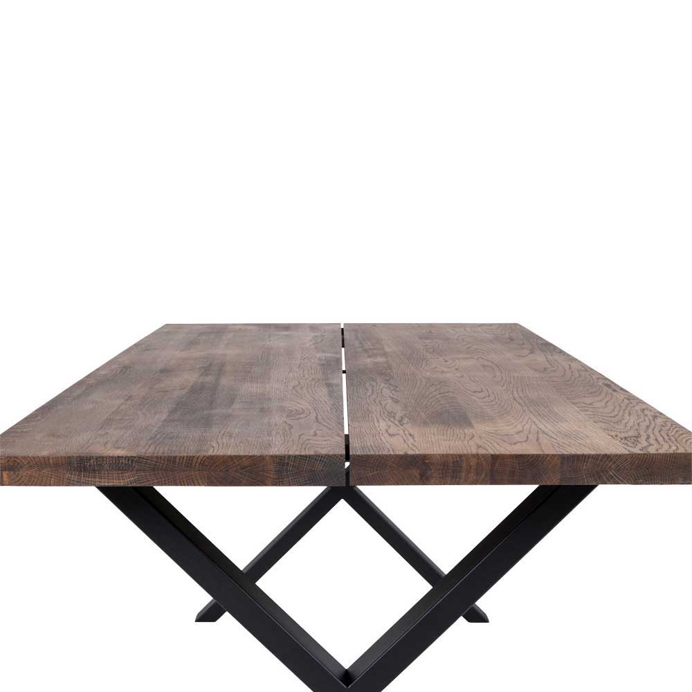 Set Loft X-Fuß Tisch & Tischsessel - Ghaz (siebenteilig)