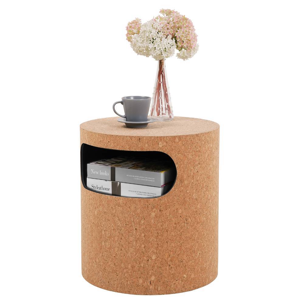 Beistelltisch mit Kork-Finish für Zeitschriften und Deko im Wohnzimmer – Bartholo