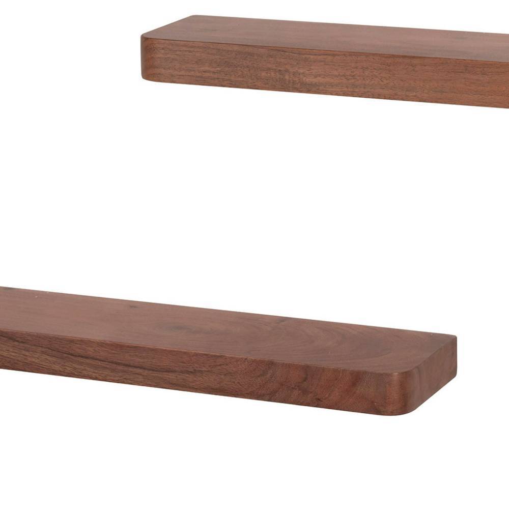 Massivholz Wandboard Trio aus Akazie in Braun - Emila (3er Set)