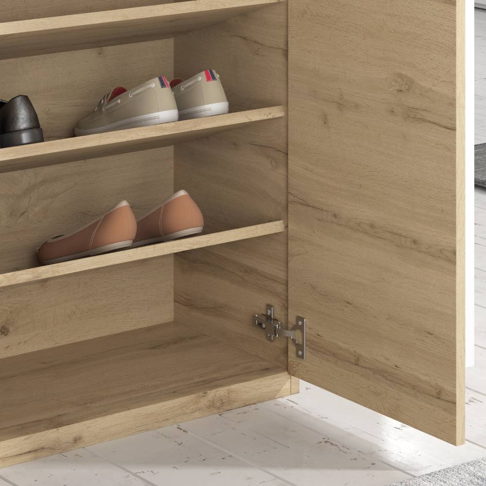 2-türiger Schuhschrank mit sechs schrägen Böden - Lornas