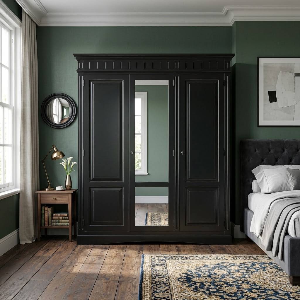 Schlafzimmer Kleiderschrank Andoro in Schwarz
