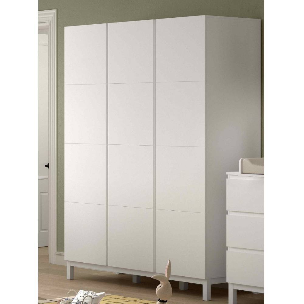 3-türiger Kleiderschrank in Weiß - Crocinol