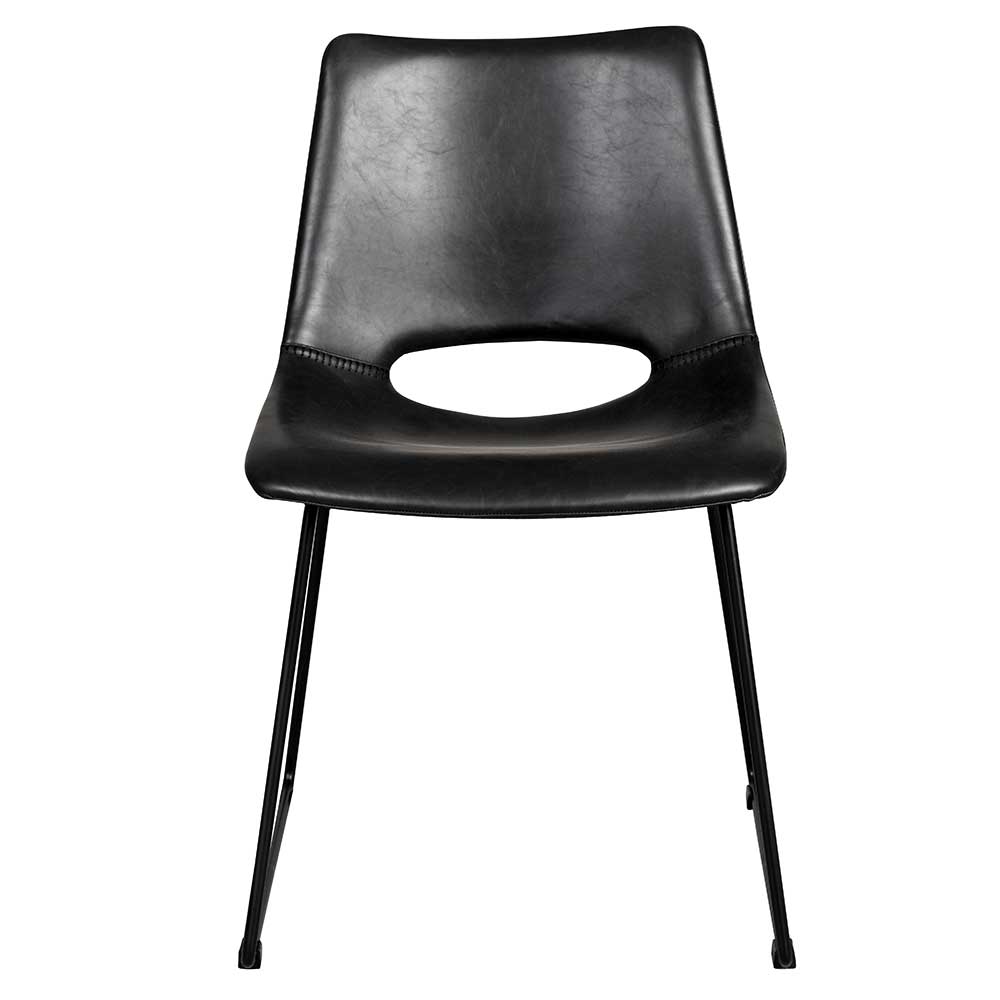 Schwarze Esstisch Stühle mit Bügelgestell - Birt (2er Set)