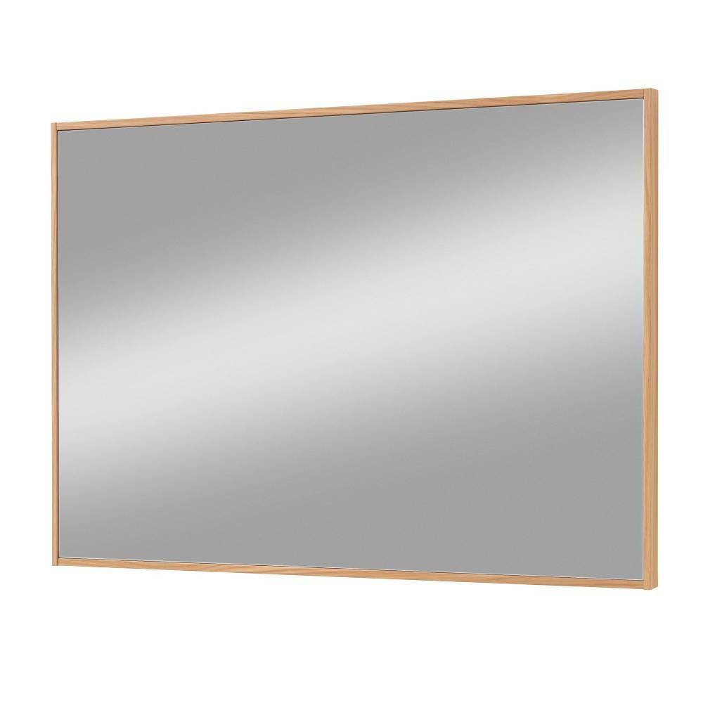 Rechteckiger Wandspiegel Eiche Bianco Furnier mit Holzrahmen – Nova