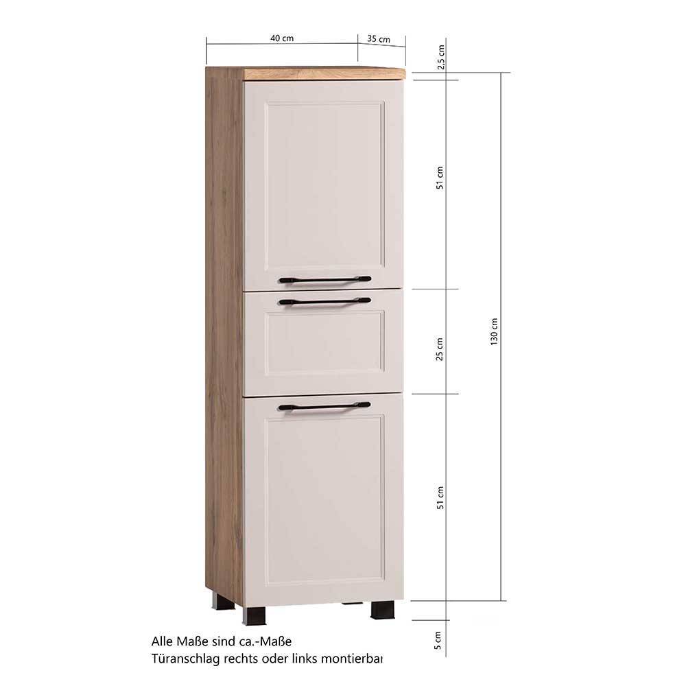 Waschplatzmöbel und Midischrank Set - Trioto (dreiteilig)