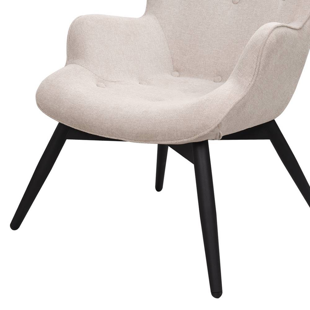 Scandi Chic Sessel in Beige Strukturstoff - Lardias