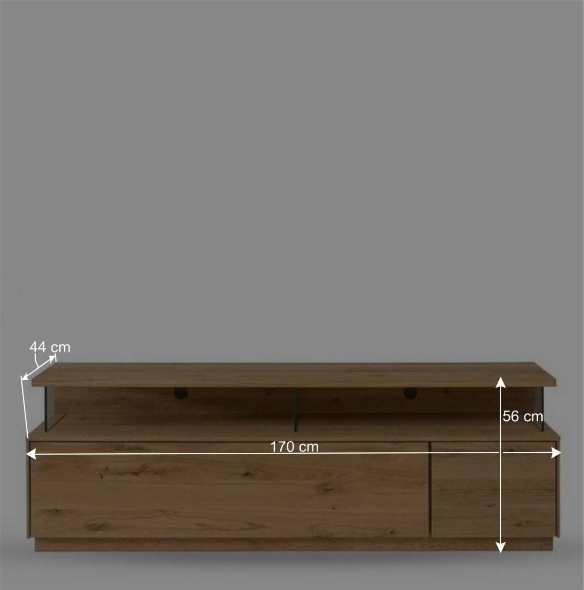 Wildeiche Board für TV mit einer Schublade & Tür - Obinson