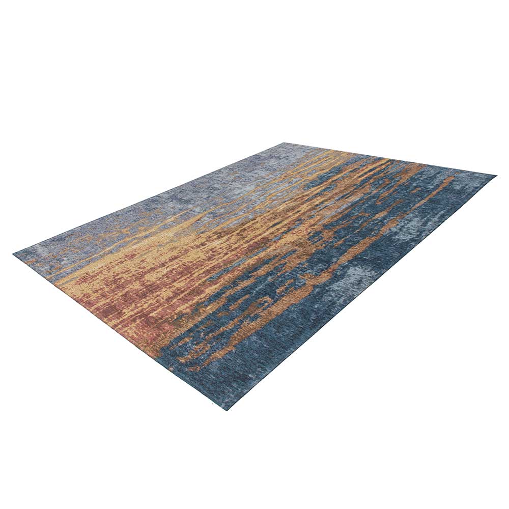 Teppich abstrakt in Beige Blau gemustert - Wales