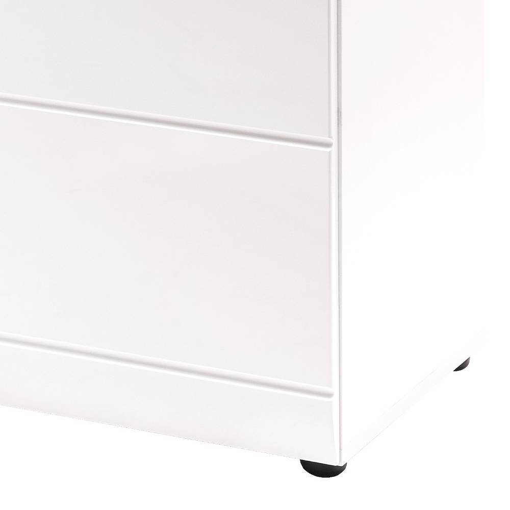 Kompaktes Sideboard in Hochglanz Weiß - Tiondon