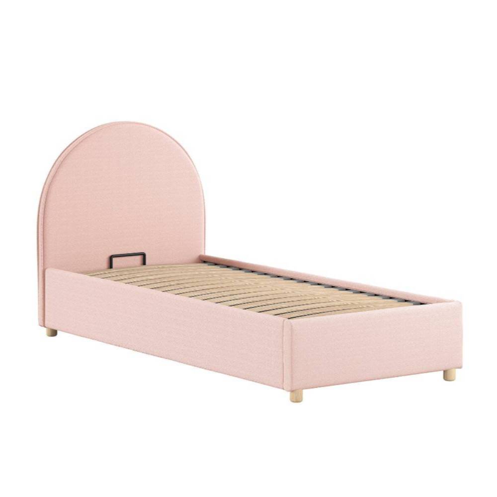 Boucle Polsterbett in Rosa - 90x200 - Skylab
