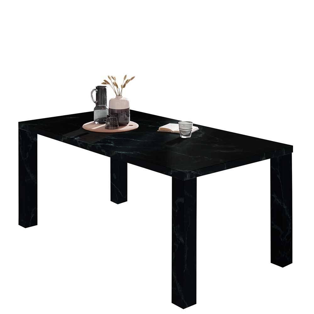 Marmor Optik Tisch in Schwarz Hellgrau - Ligurcia