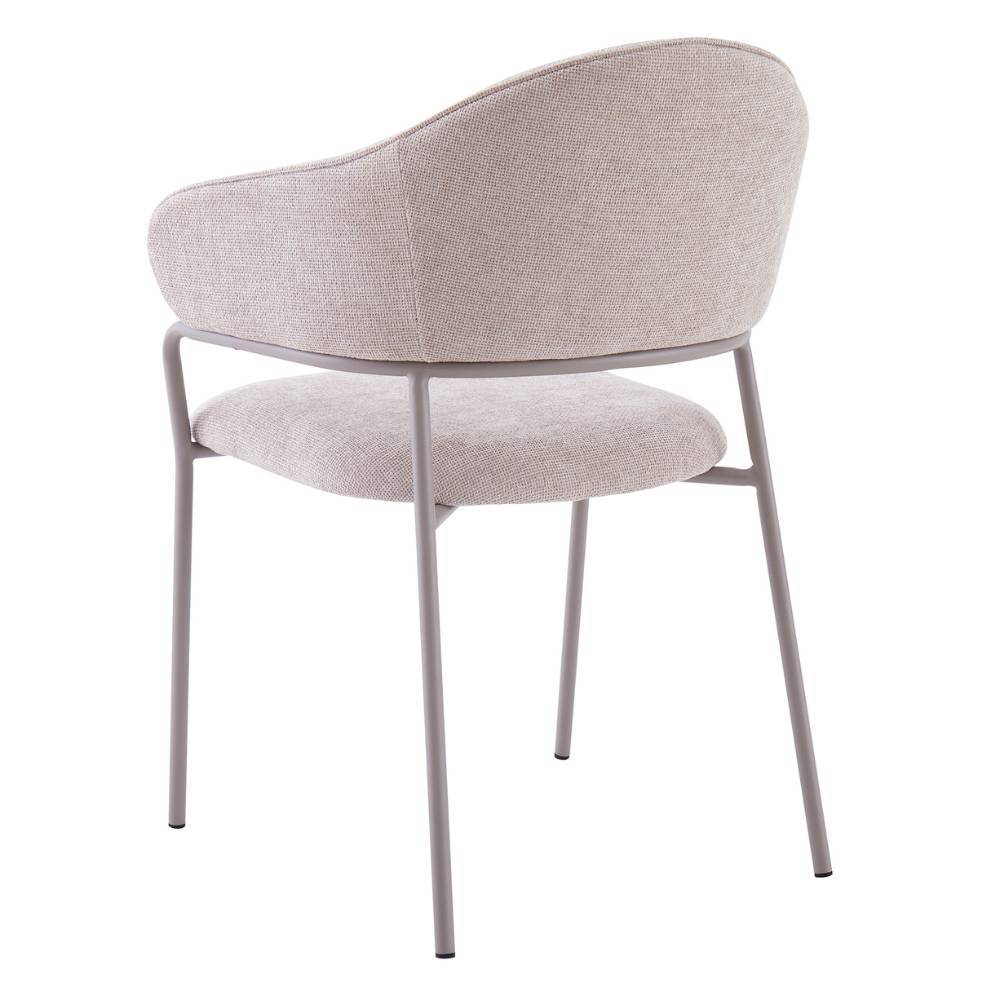 Eleganter Küchenstuhl in Taupe mit bequemer Polsterung und stabiler Metallbasis – Borgionsa (2er Set)