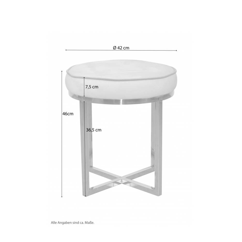Hocker in Blau Samtbezug mit Knopfheftungen - Two
