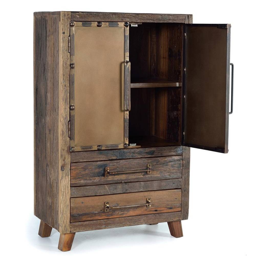 Industrial Highboard in Rostfarben und Braun - Marlisa
