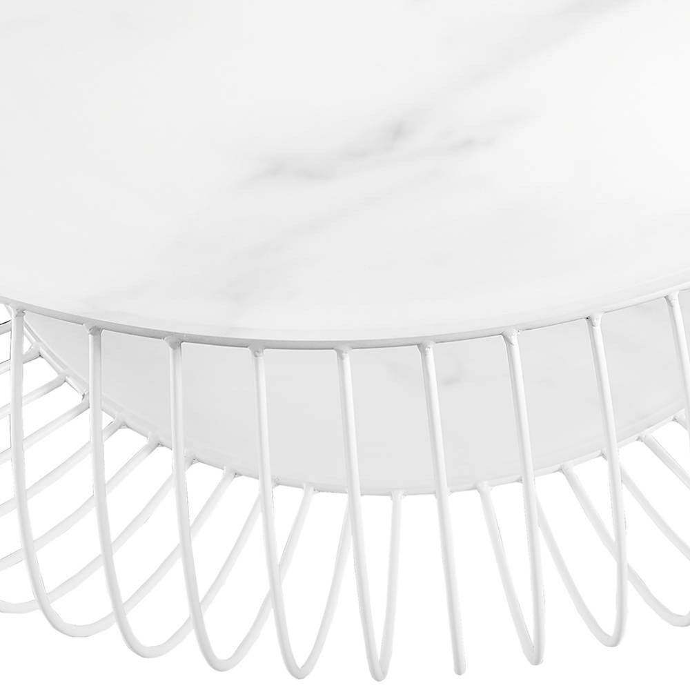 Scandi Couchtisch mit Glasplatte Marmor Optik - Curres