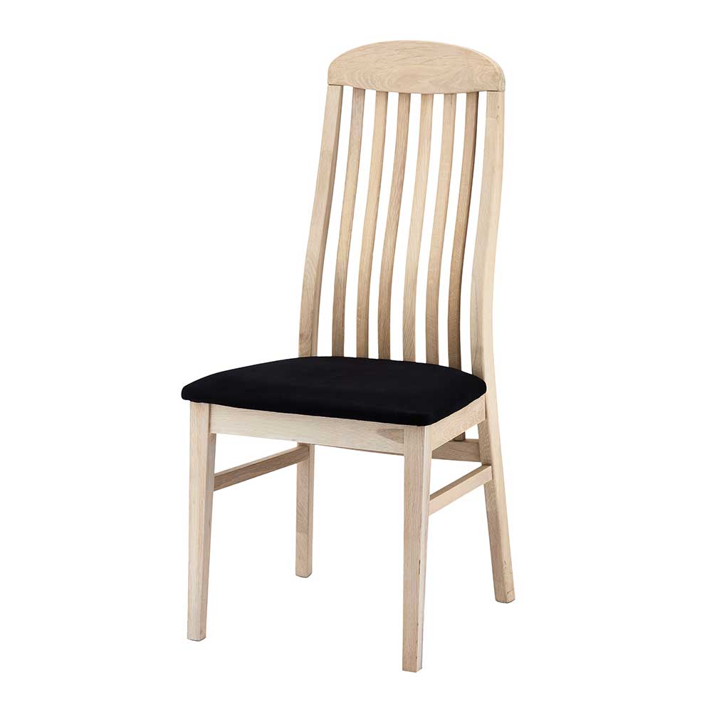 Eiche Stühle mit Kunstledersitz - Docrona (2er Set)