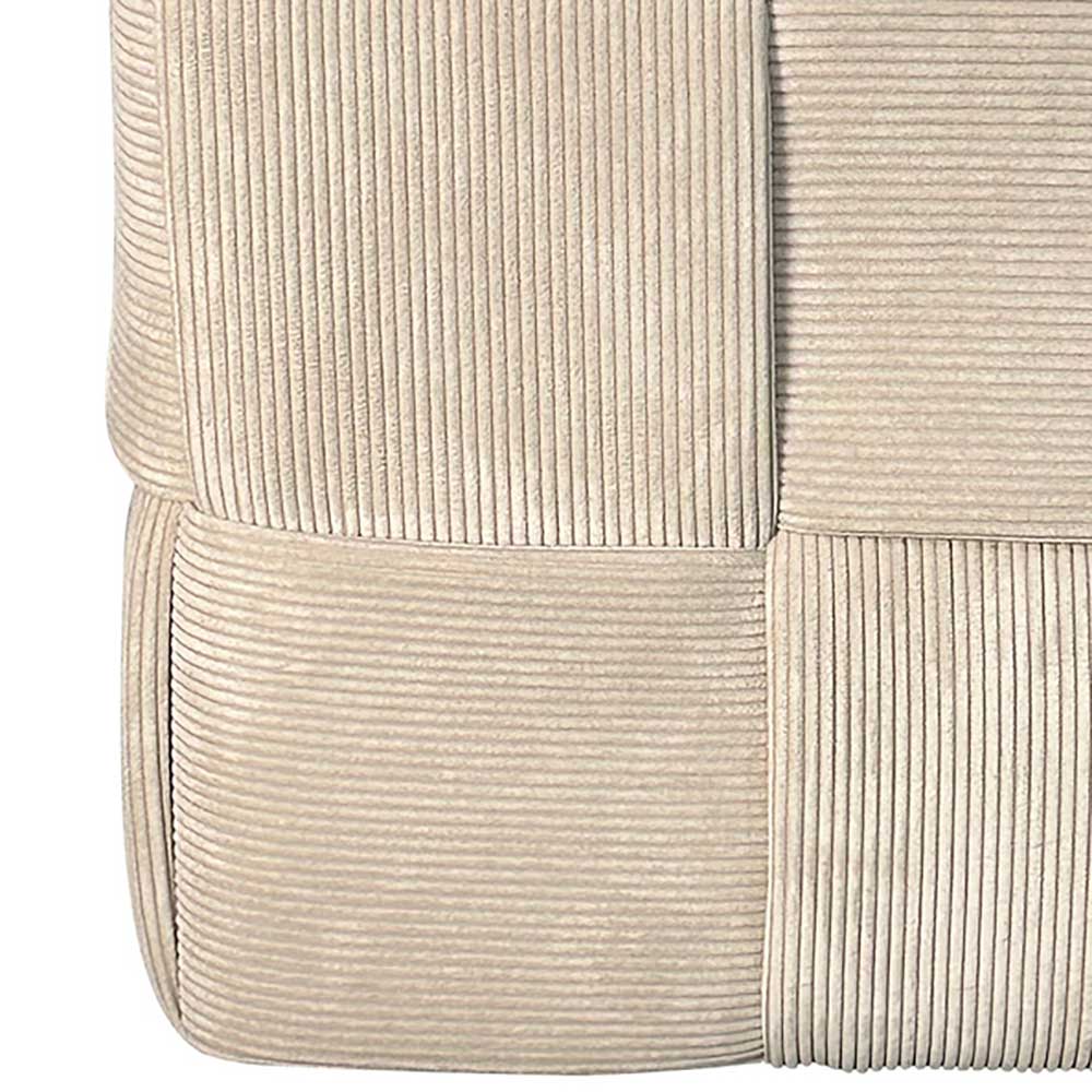 Hocker Pouf in Beige Cordbezug - Salvita III