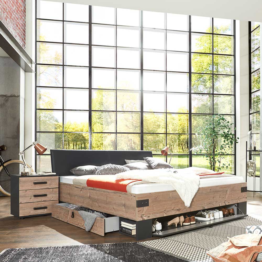 Schlafzimmer Set im Industrial Stil - Ardila (vierteilig)