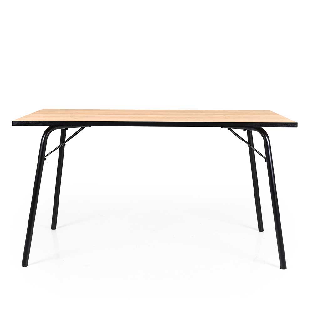Esszimmer Tisch in Eiche Nachbildung & Schwarz Chicron 140x80 cm
