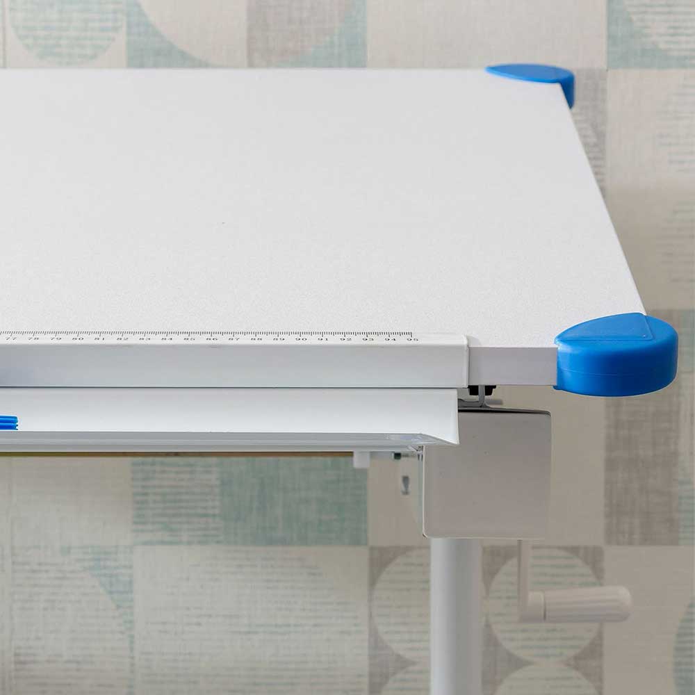 Verstellbarer Schreibtisch für Kinder in Weiß & Blau - Valleys