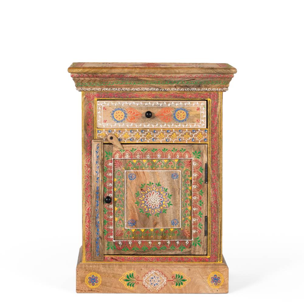 Boho Style Nachtschrank aus Mangoholz - Klapan