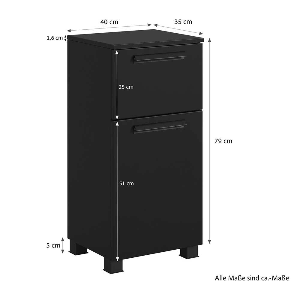 Badezimmer Unterschrank in Schwarz - Ostoro