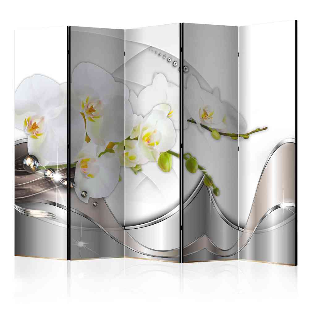 Mobile Trennwand mit weißen Orchideen - Valentino