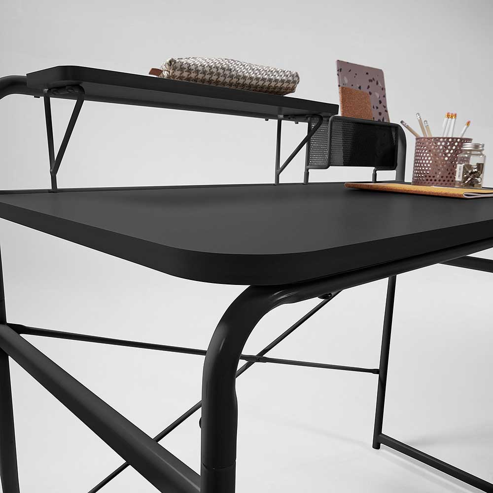 Günstiger Schreibtisch mit Aufsatz 98x89x46 - Tibalt