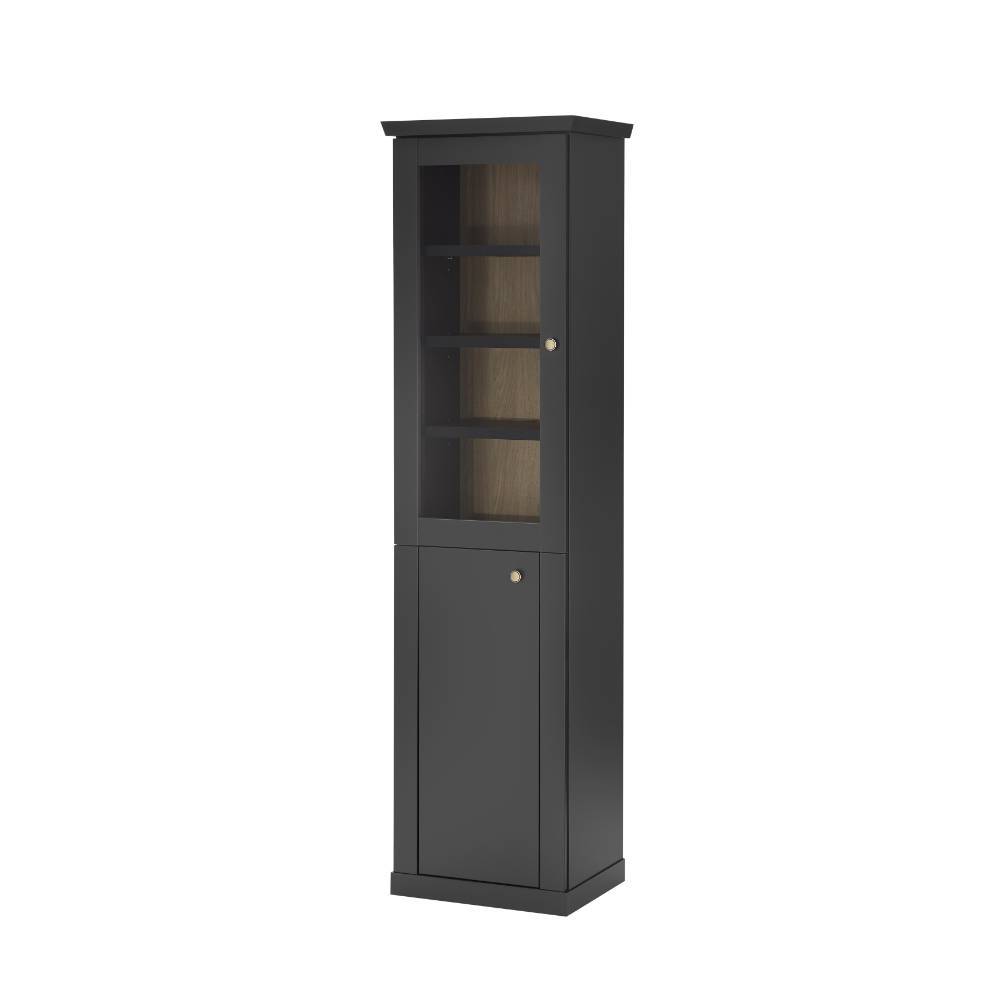 Modern Country Standvitrine in Mattschwarz - Lulumo