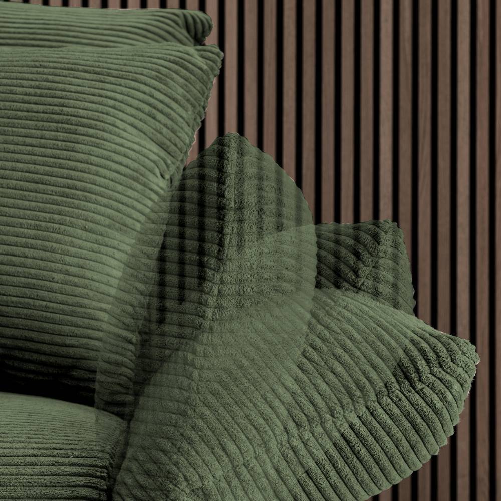 Dreisitzer Sofa in Dunkelgrün Cord - Devan